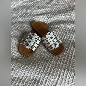 Marc Fisher White Studded Sandals